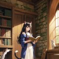 本を読む猫娘 2枚目