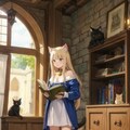 本を読む猫娘 4枚目
