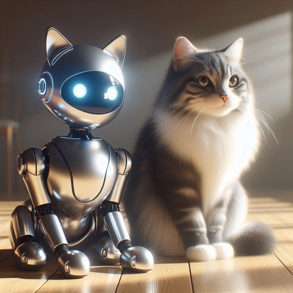 猫型ロボットと猫