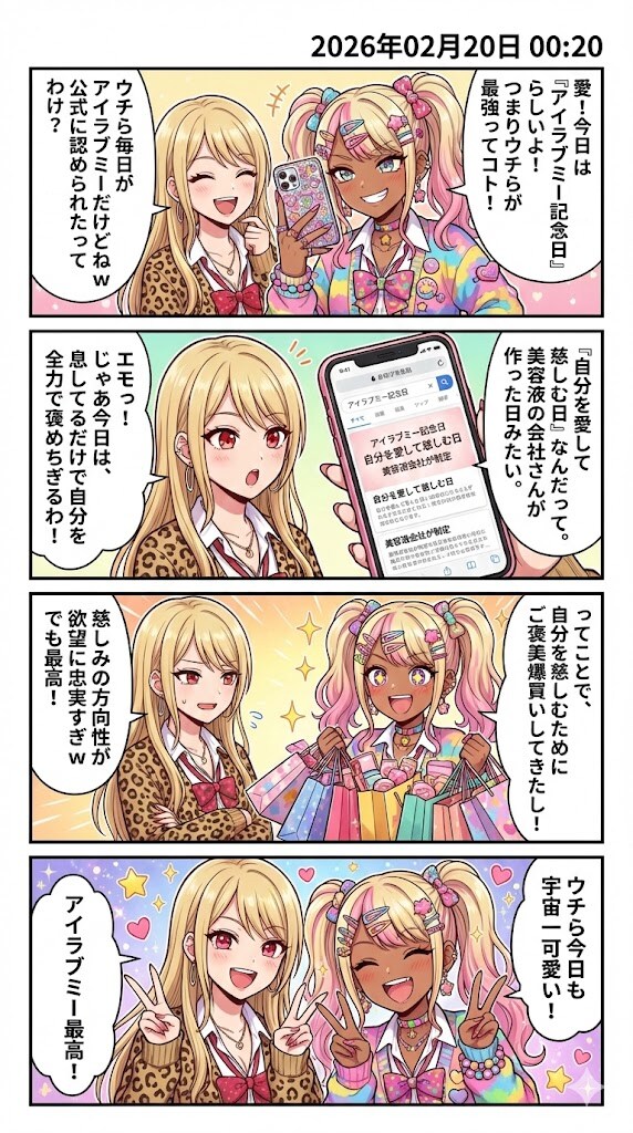 今日は「アイラブミー記念日」なのだよ！　毎日漫画0時
