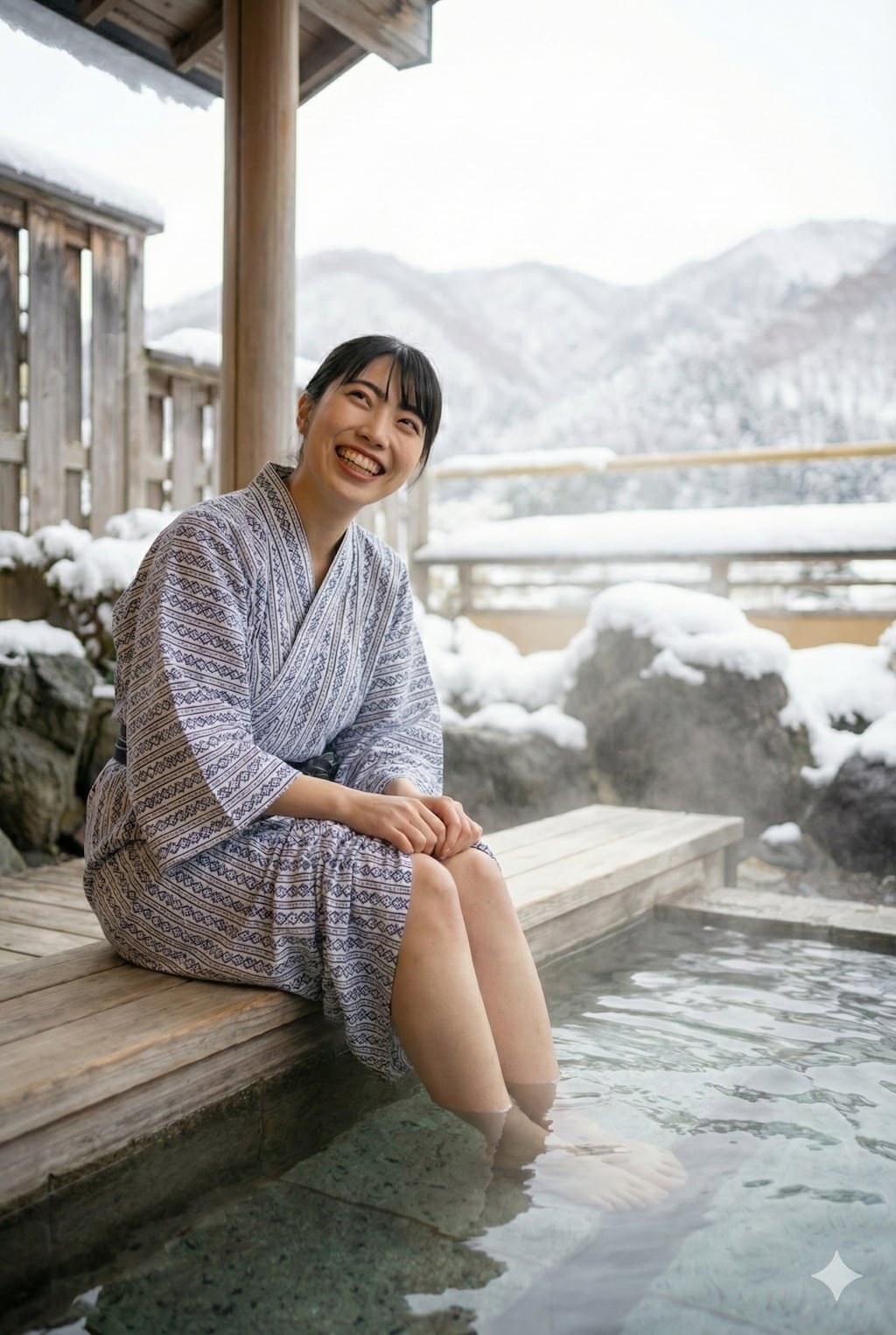 【冬の温泉デート】雪景色と浴衣の彼女と、最高に幸せな一泊二日