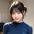 青ニットLoraでポロリ 11枚目