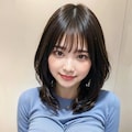 青ニットLoraでポロリ 9枚目