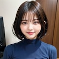 青ニットLoraでポロリ 6枚目