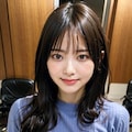 青ニットLoraでポロリ 2枚目