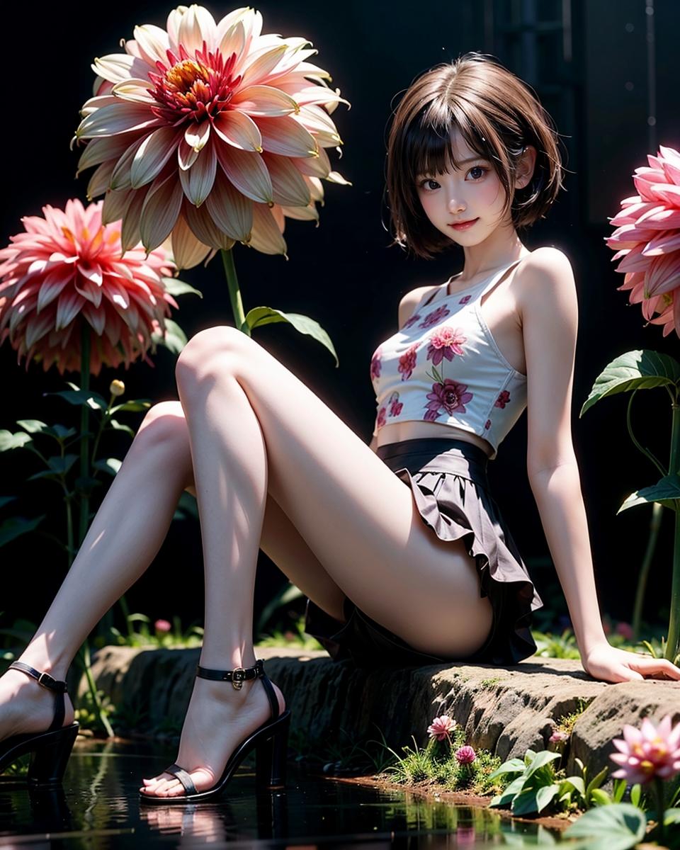 Dahlia Flower & Nana | の人気AIイラスト・グラビア