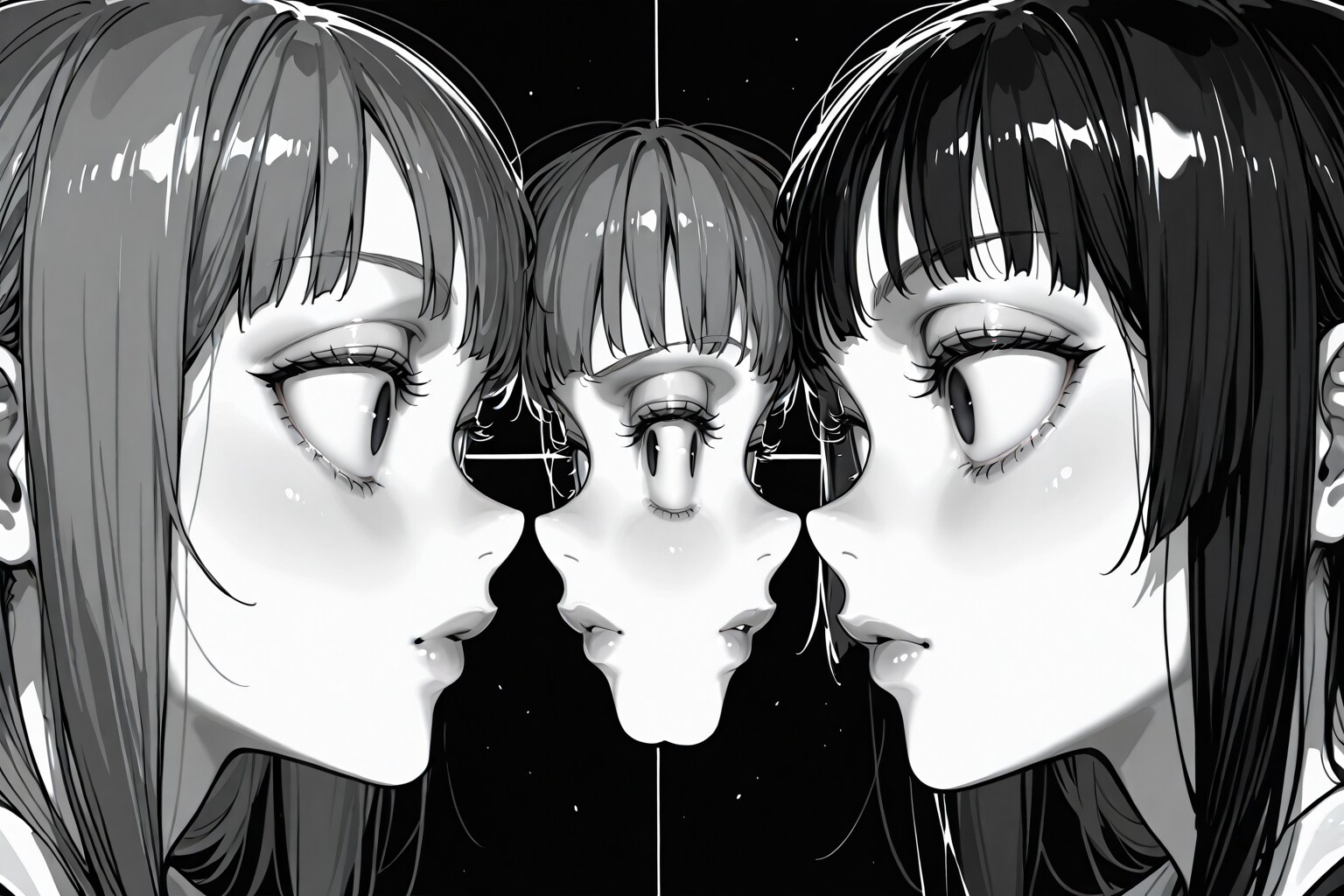 睨めっこ真剣勝負 | の人気AIイラスト・グラビア