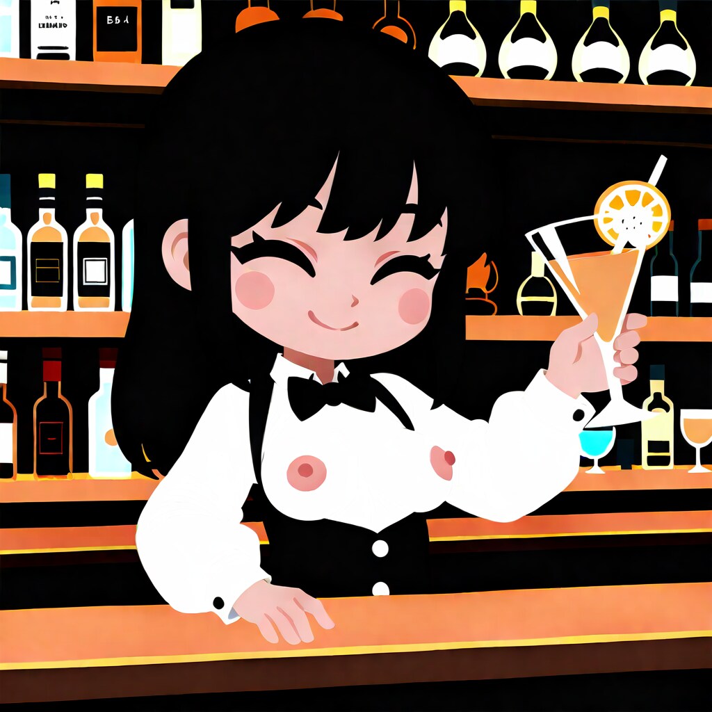 透け乳首バーテンダー
