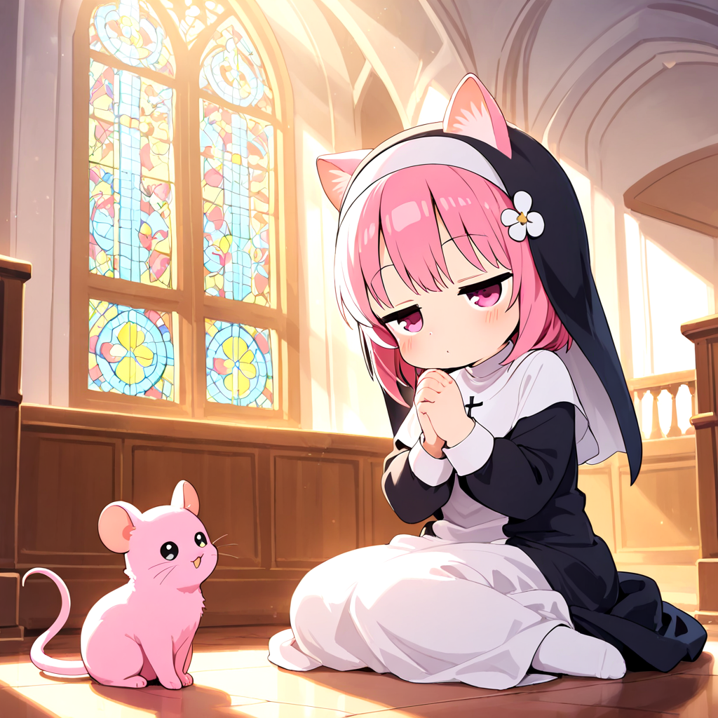 【今日は祈りの日】お祈り中に齧歯類と目が合ってしまった猫耳シスター