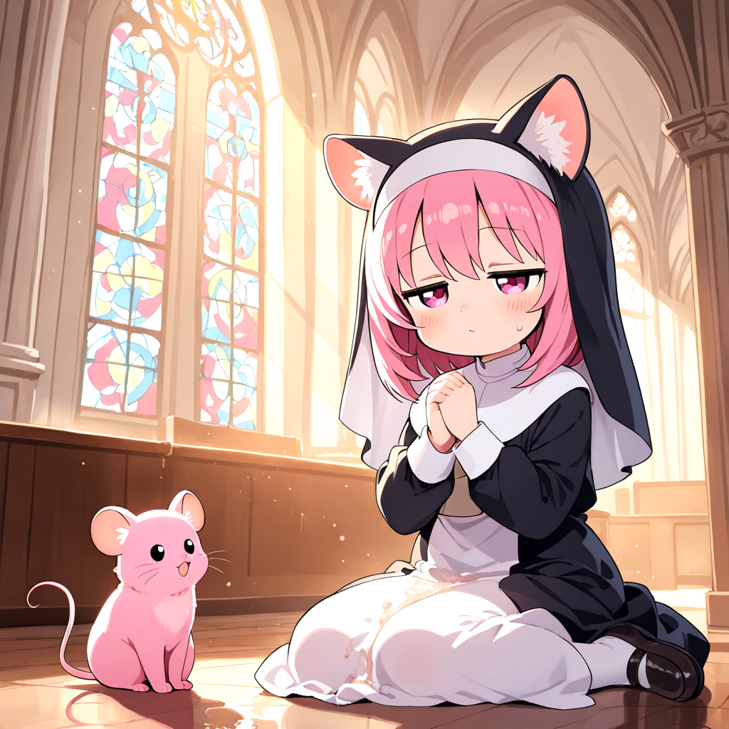 【今日は祈りの日】お祈り中に齧歯類と目が合ってしまった猫耳シスター