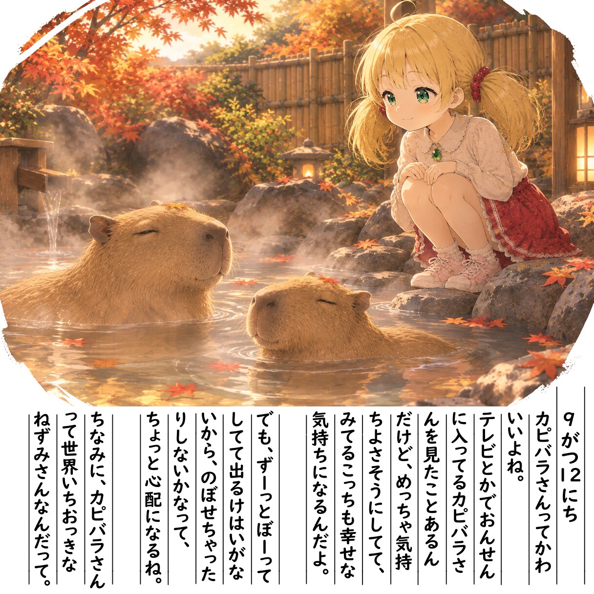 【絵日記】カピバラおんせん＞＜ | の人気AIイラスト・グラビア
