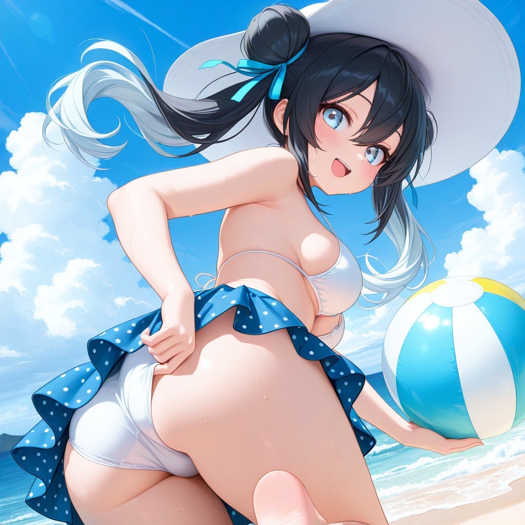 一歩踏み出す夏の海