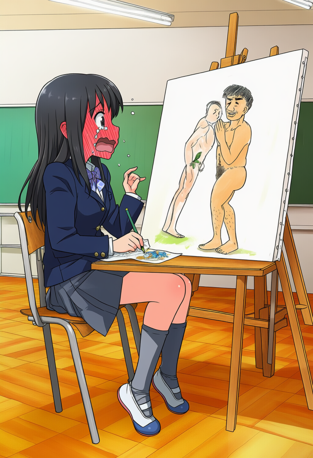 美術部の腐女子JK、秘密のデッサンを見つかってしまう