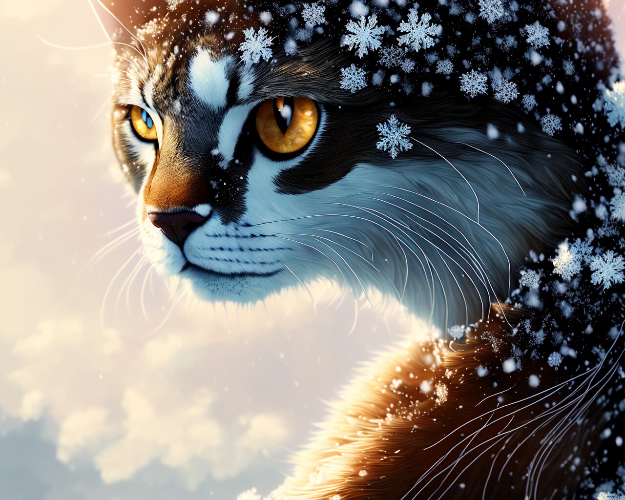 雪原のネコ（2）