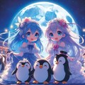 青髪少女と夜景（とペンギン） 6枚目