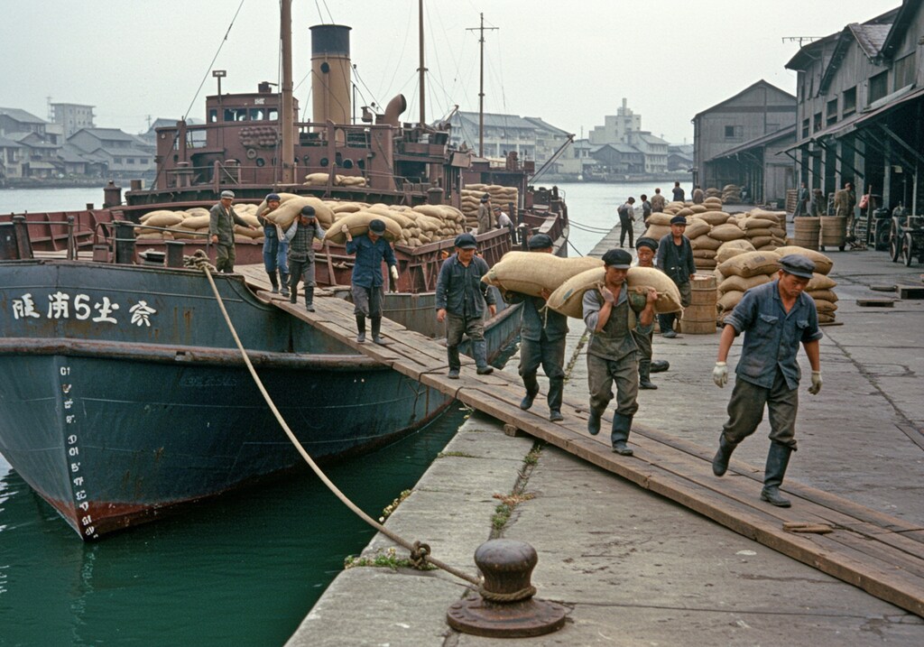 荷役(または沖仲仕)たち