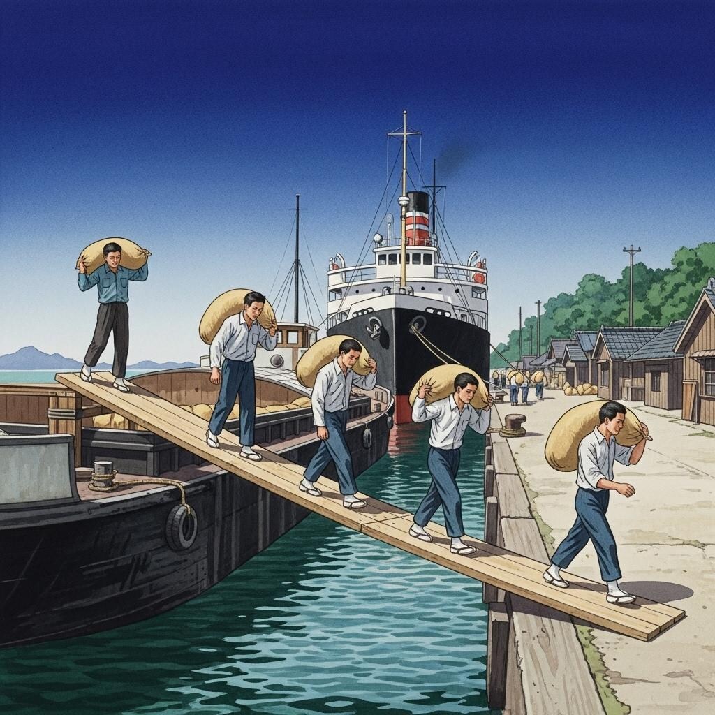 荷役(または沖仲仕)たち