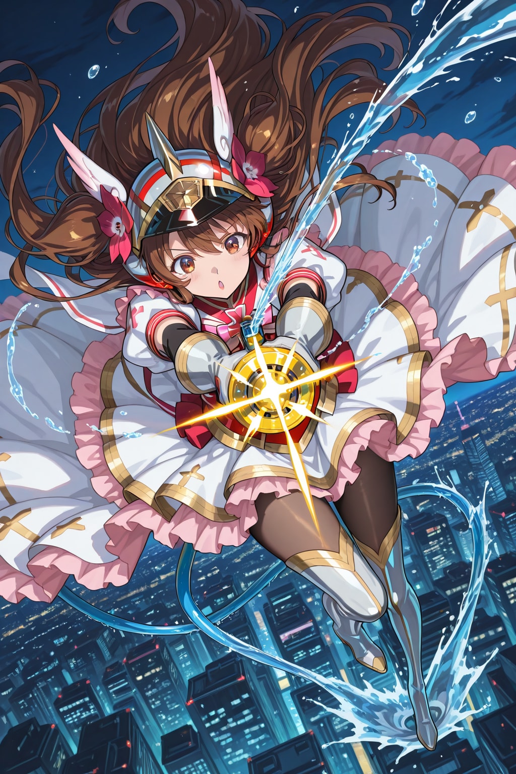 熱くなりすぎた頭には、冷たいお水がよく効きますよー！ーー鎮火の魔法少女 | の人気AIイラスト・グラビア