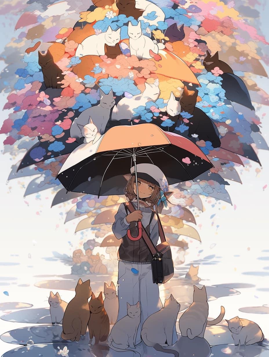 猫の降る日 | の人気AIイラスト・グラビア