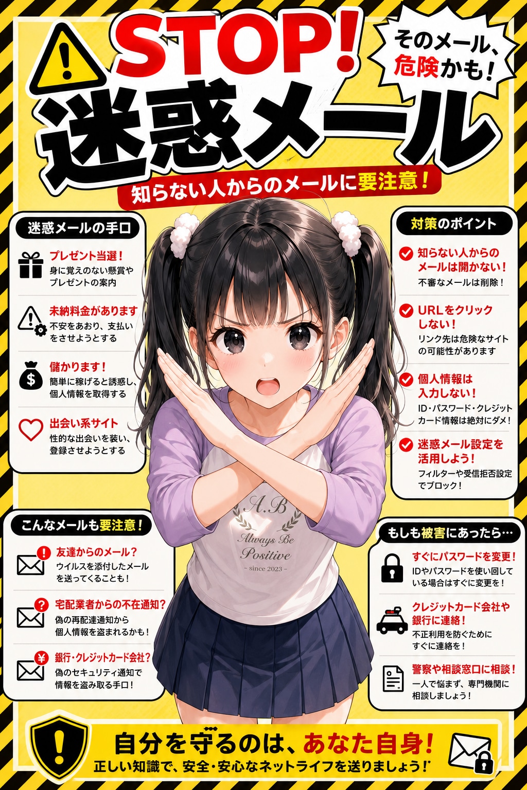 今日は Stop！迷惑メールの日😡💢みんなも気を付けてね〜