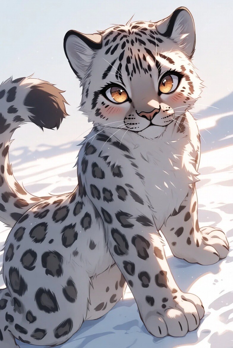 【ケモノ】ポージングユキヒョウちゃん | の人気AIイラスト・グラビア