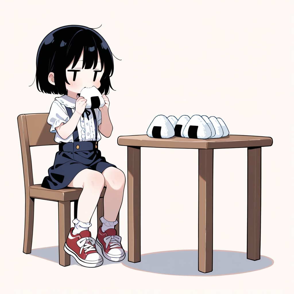 おにぎりを食べる