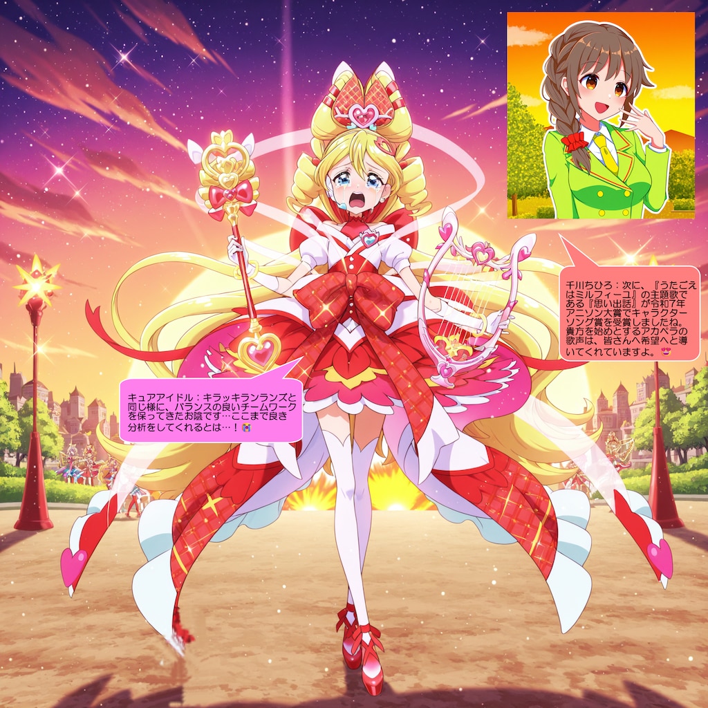 キュアアイドル、千川ちひろに褒められて号泣する