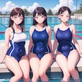 スクール水着の女の子 2枚目