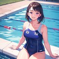 スクール水着の女の子 5枚目