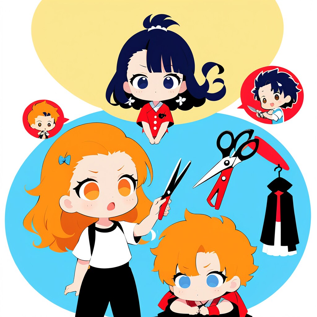 散髪の練習台になる弟くん | の人気AIイラスト・グラビア