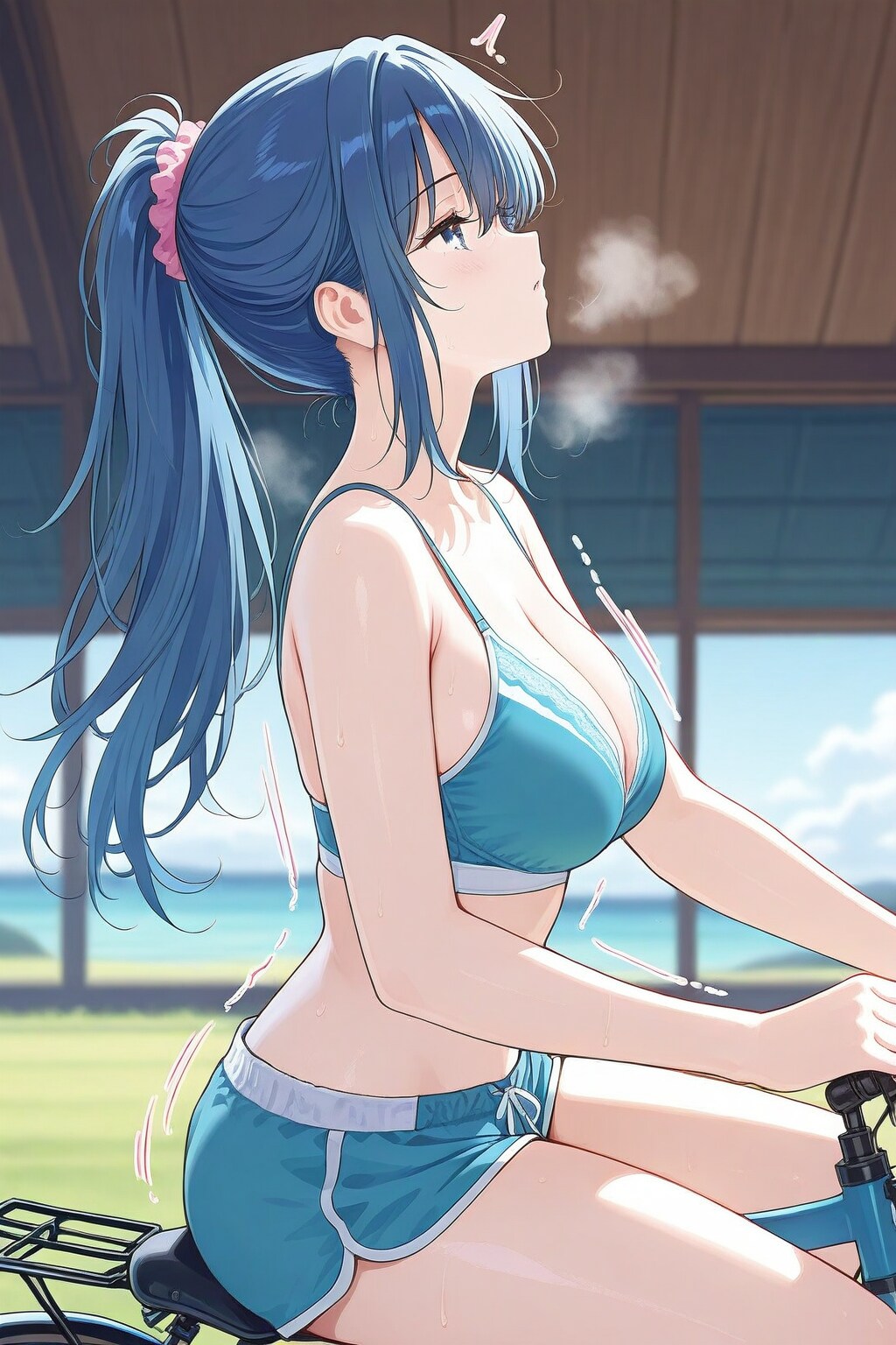 自転車のサドルに座る_UNICORN