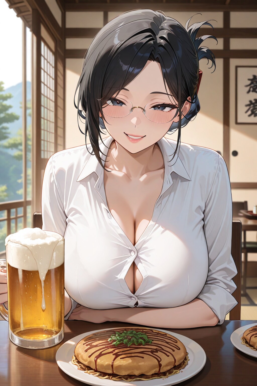 お好み焼きにはビール