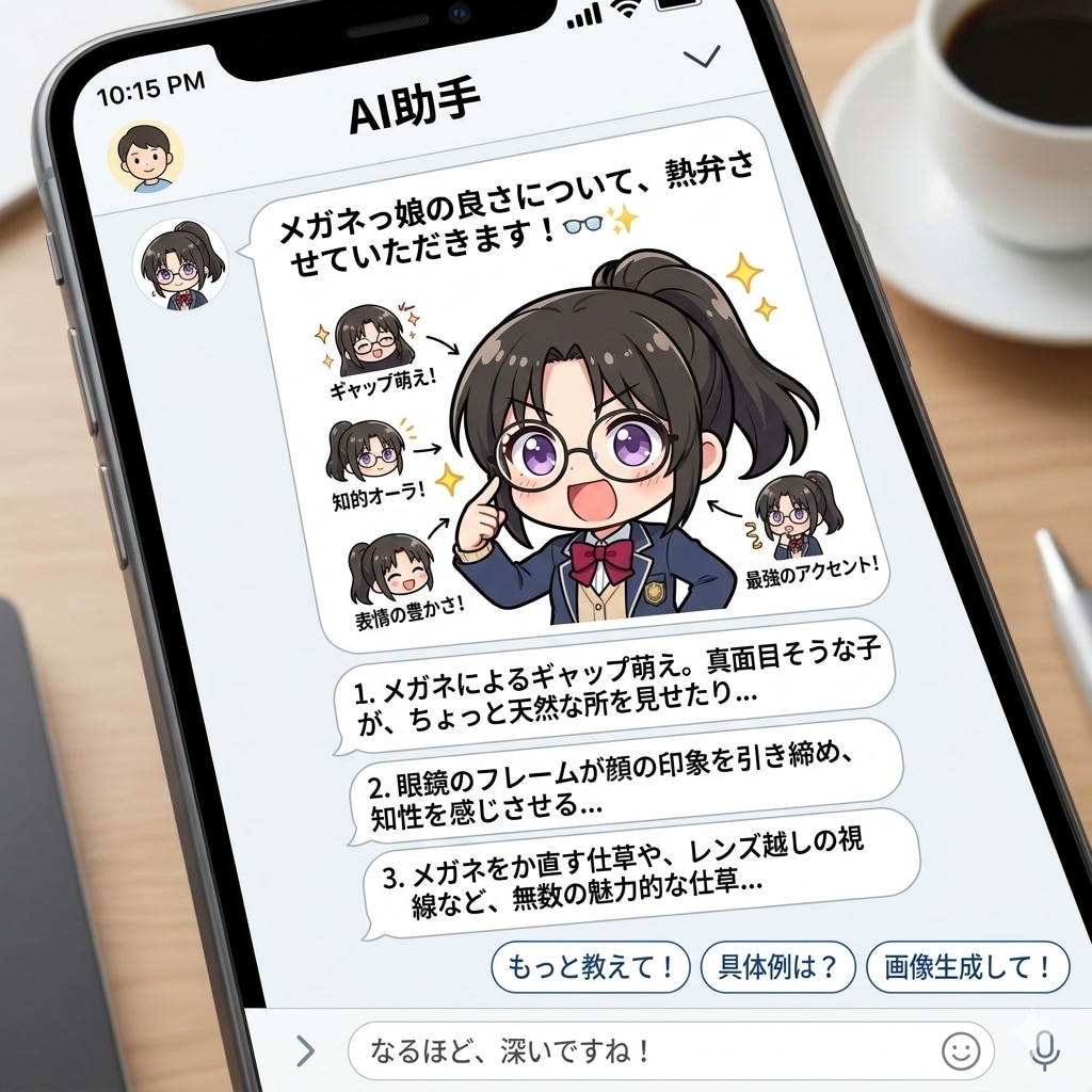 メガネっ娘熱弁AI