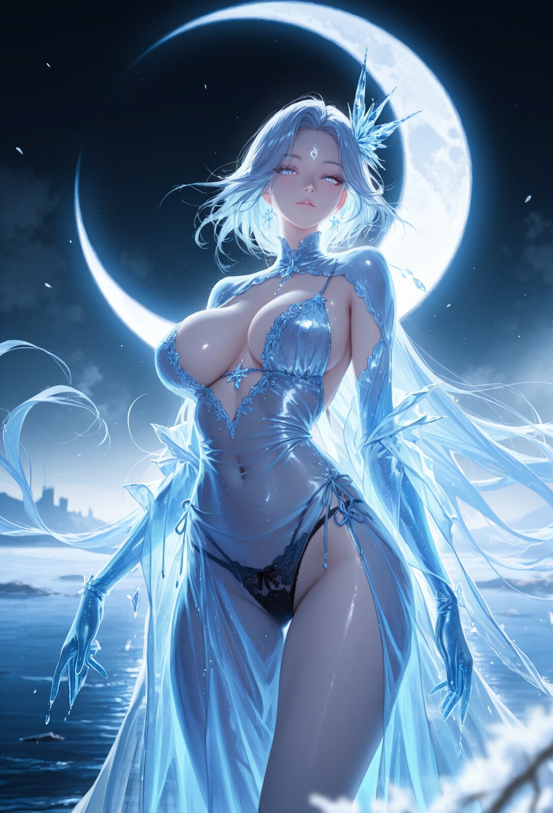 氷と黒下着