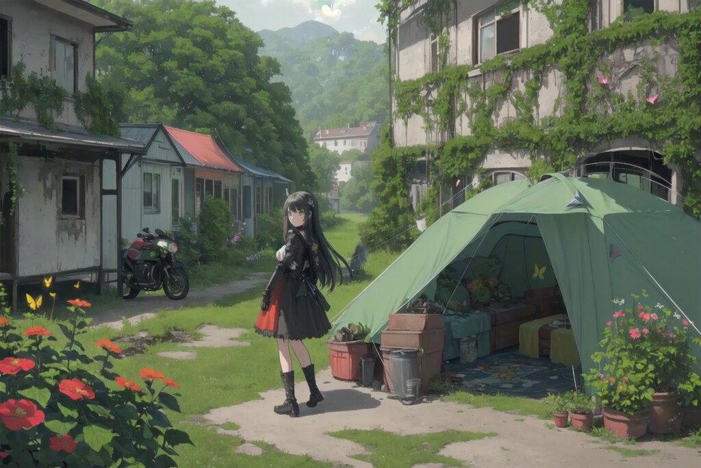 廃墟の町でひと休み