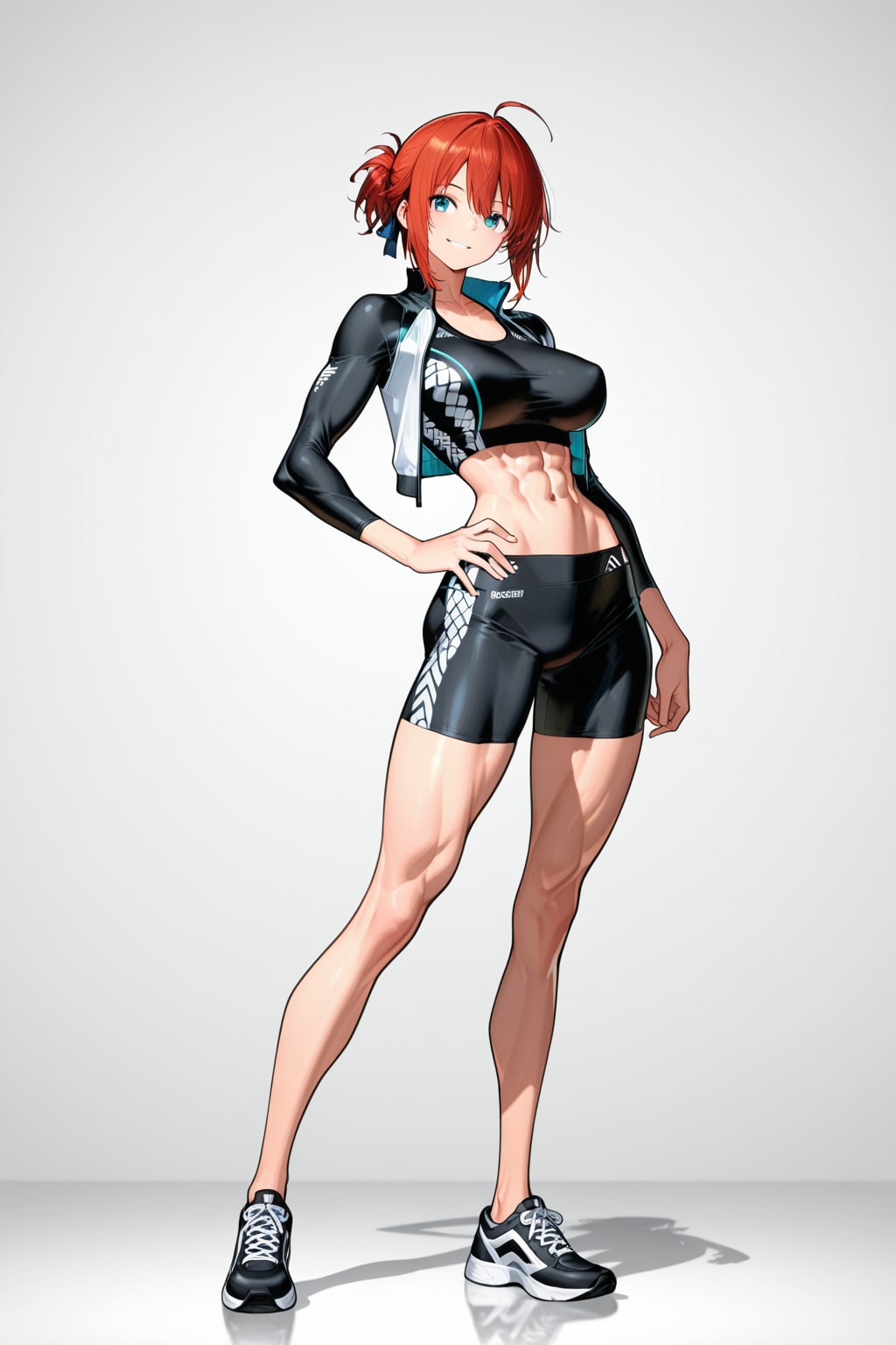 腹筋バキバキお姉さんその２、お顔がぐだ子っぽさがある | の人気AIイラスト・グラビア