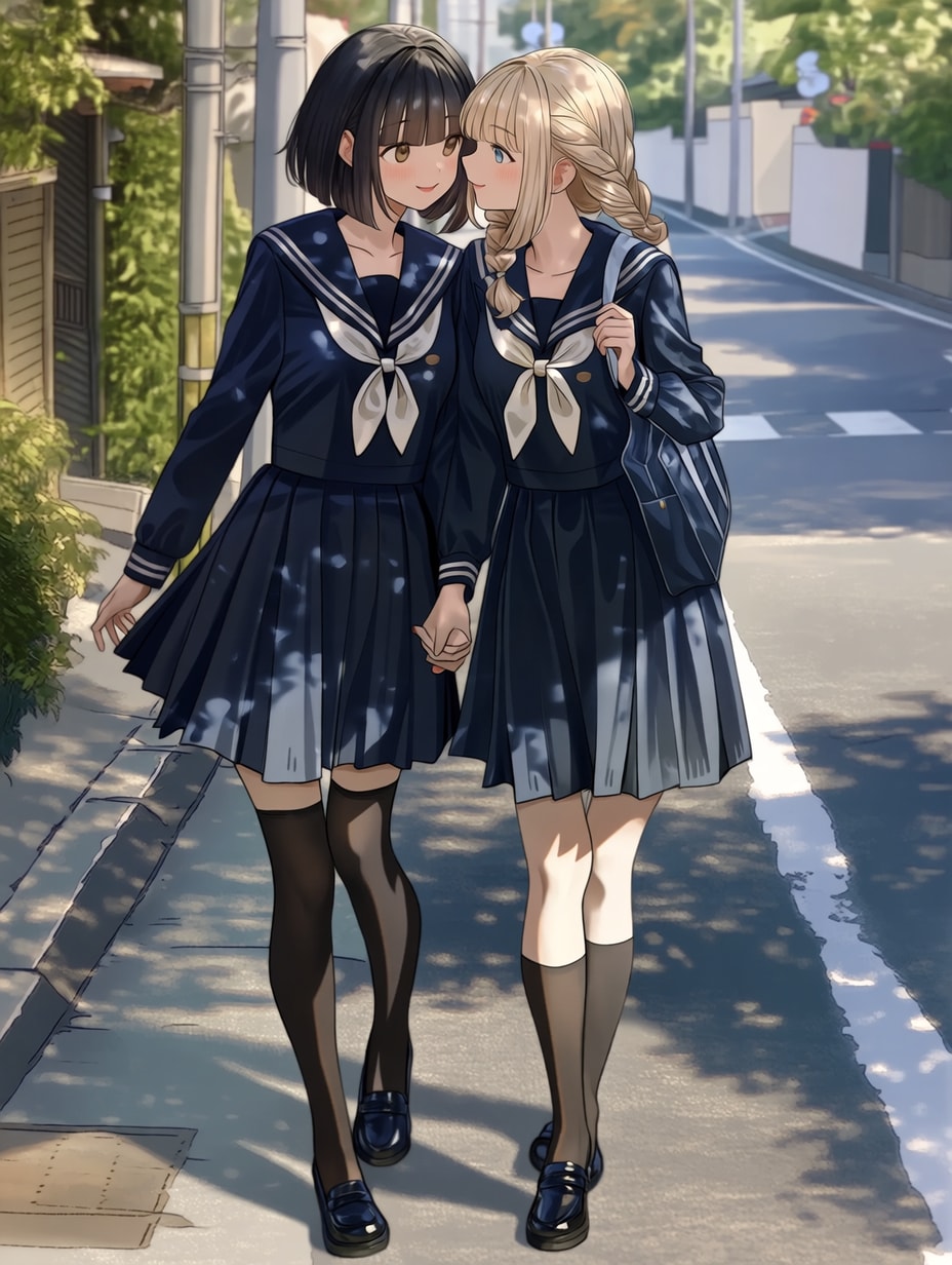 キスしたい二人のJK142 | の人気AIイラスト・グラビア