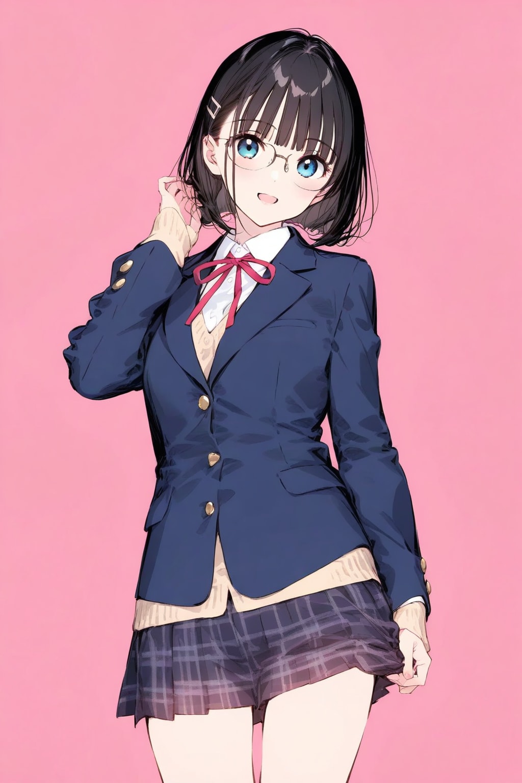 スカートをさわるメガネちゃん👓✨