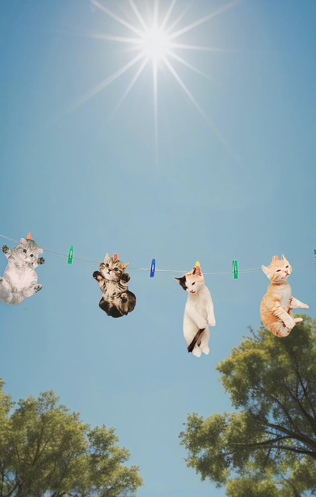 干された子猫たち