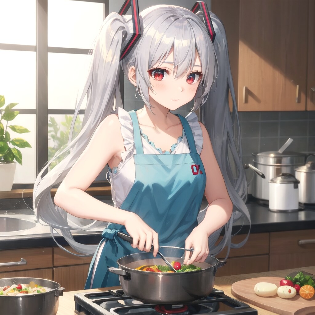 雪女さん料理中