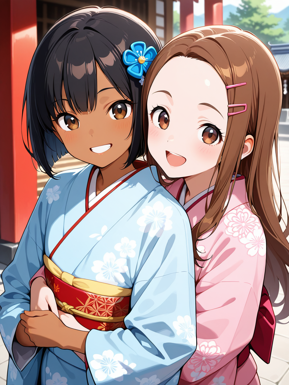 晴れ着でギュー | の人気AIイラスト・グラビア