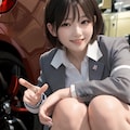 車の内装を熱心に紹介するあまり、自分自身の内装まで見られてしまっている事に気づかない美人ディーラー。 2枚目