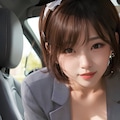 車の内装を熱心に紹介するあまり、自分自身の内装まで見られてしまっている事に気づかない美人ディーラー。 4枚目