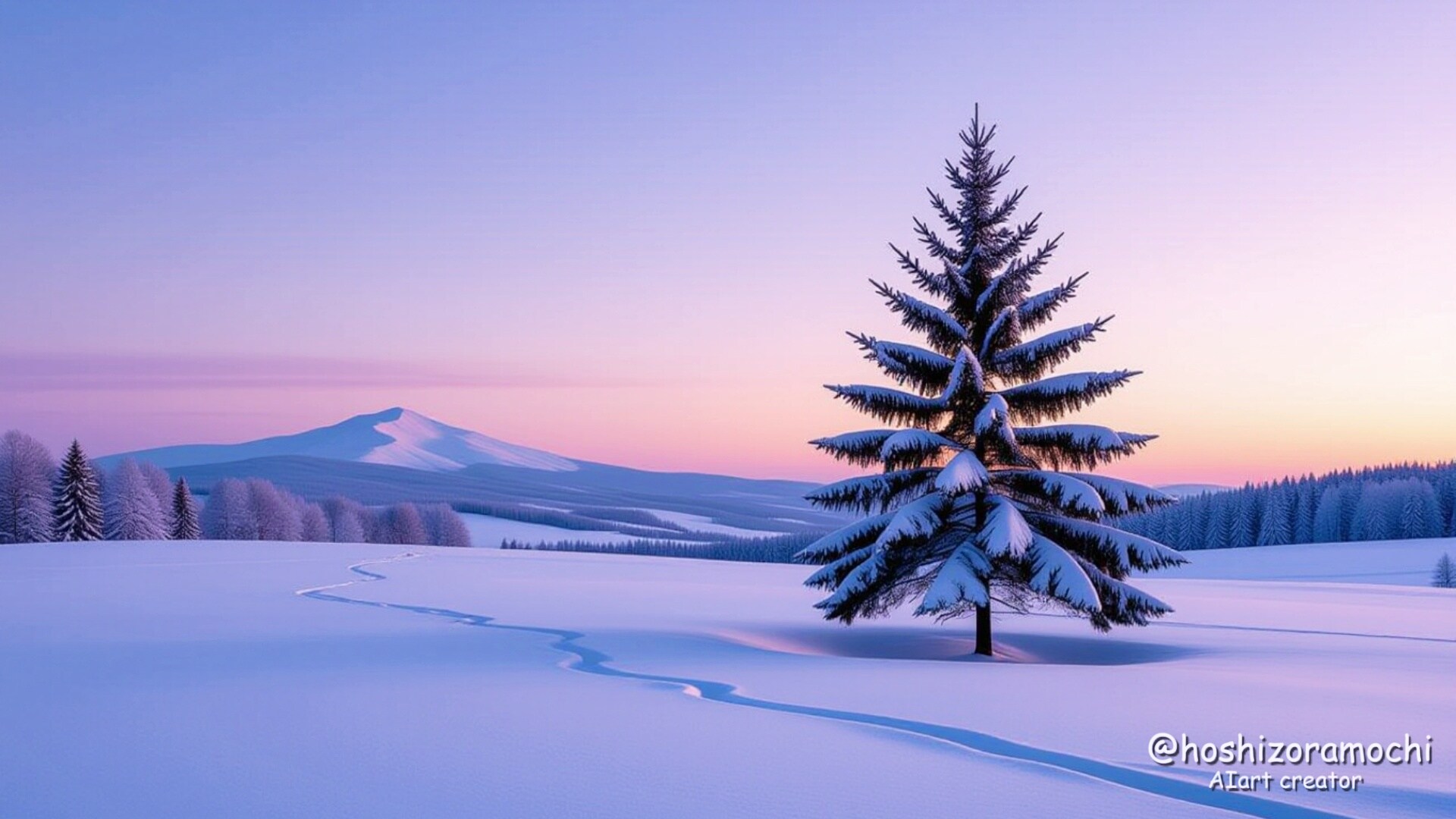 雪原に立つ一本の樹 🌲
