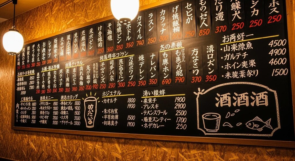 今日は居酒屋メニューをいろいろと描いてもらった