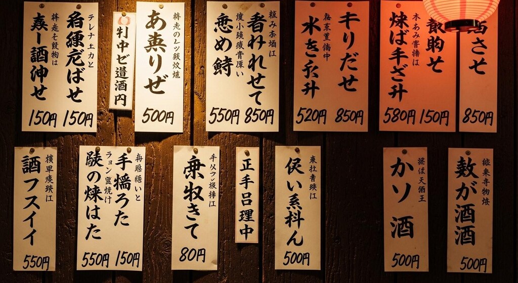 今日は居酒屋メニューをいろいろと描いてもらった