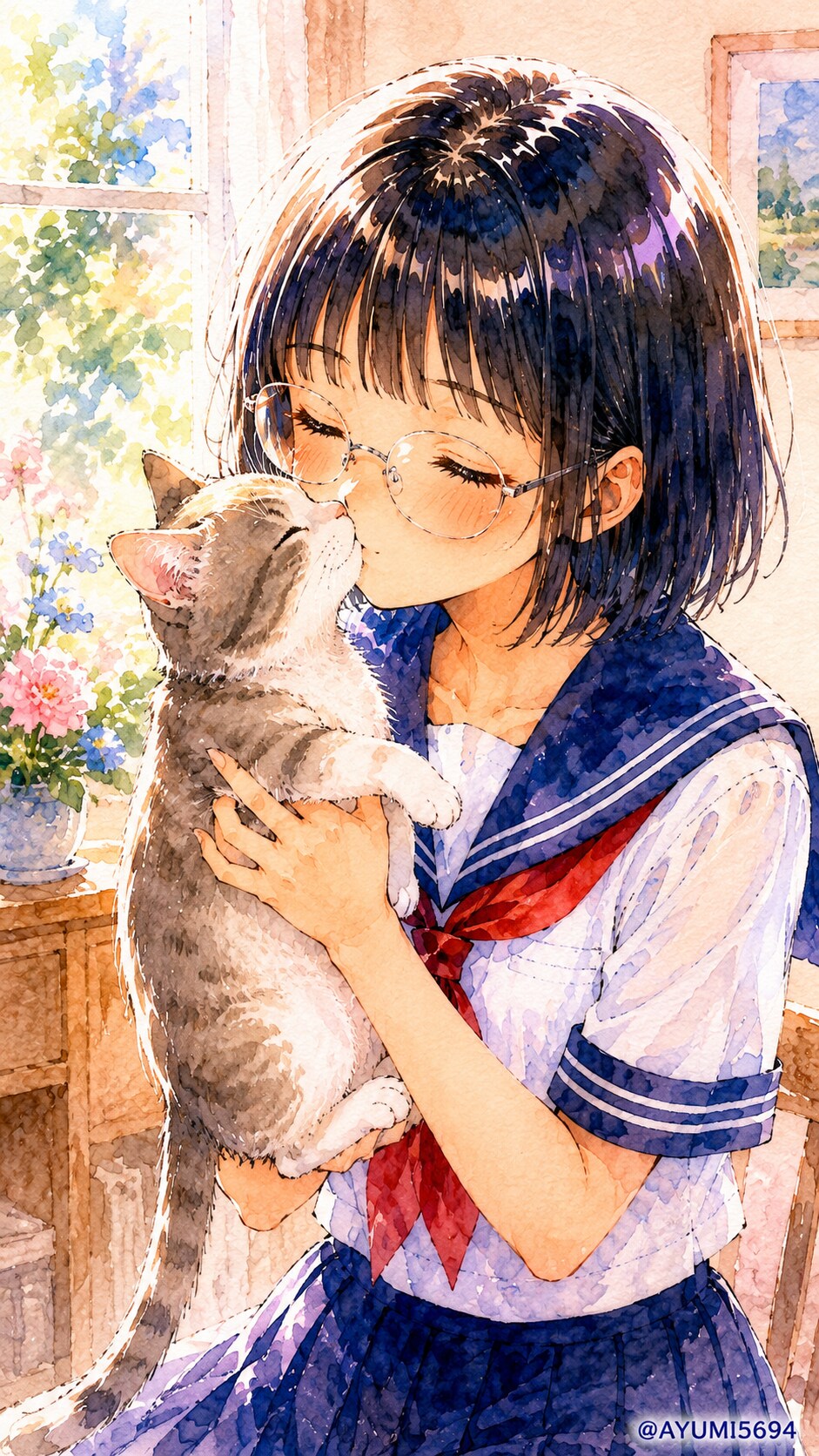猫ちゃんとKiss | の人気AIイラスト・グラビア