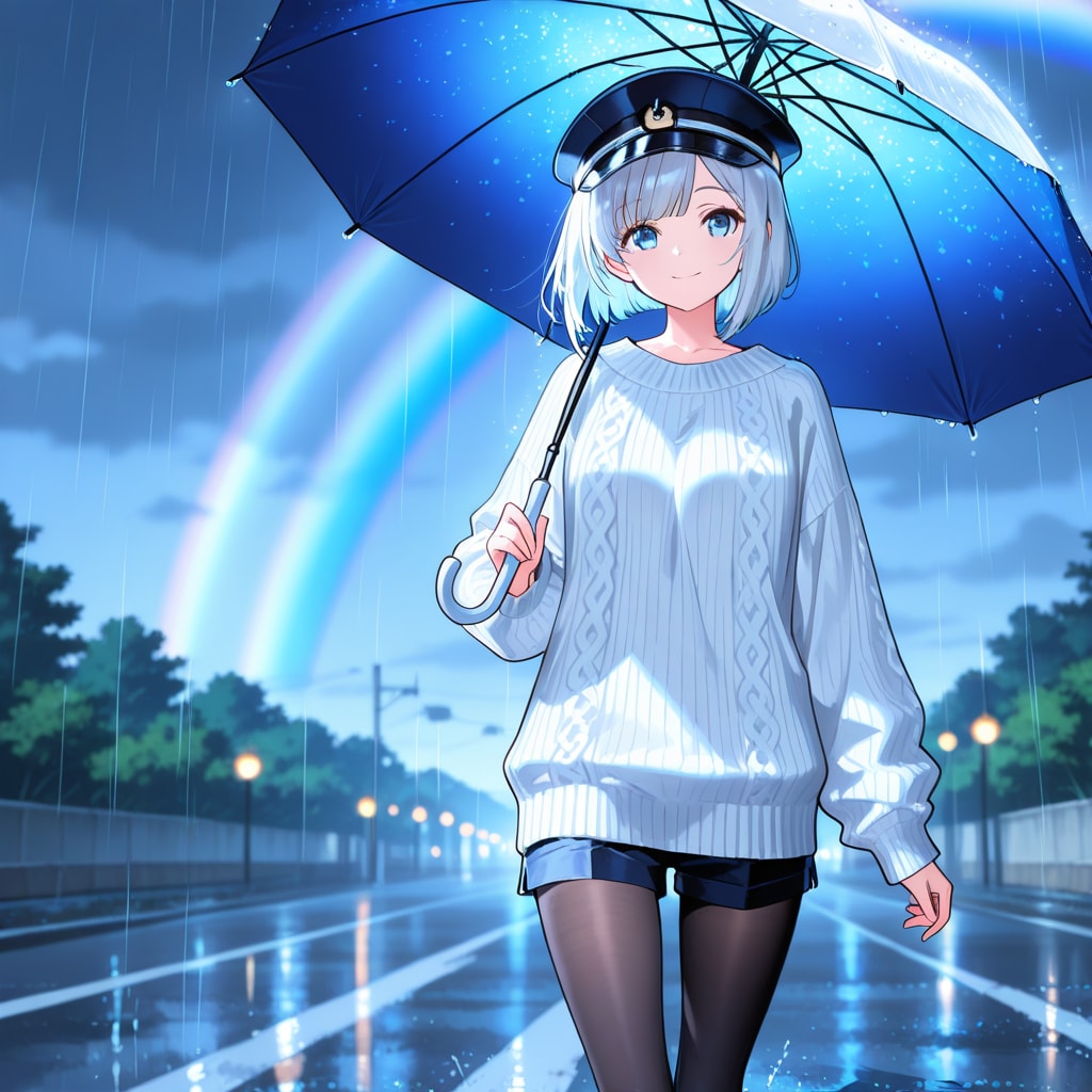 銀髪は至高、雨降りのおさんぽ