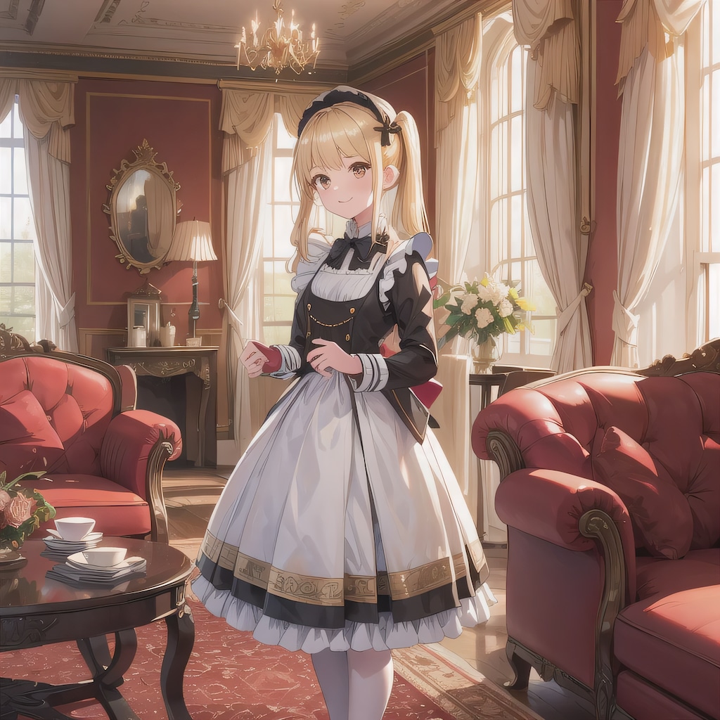 金髪ロングでメイド服の少女１６