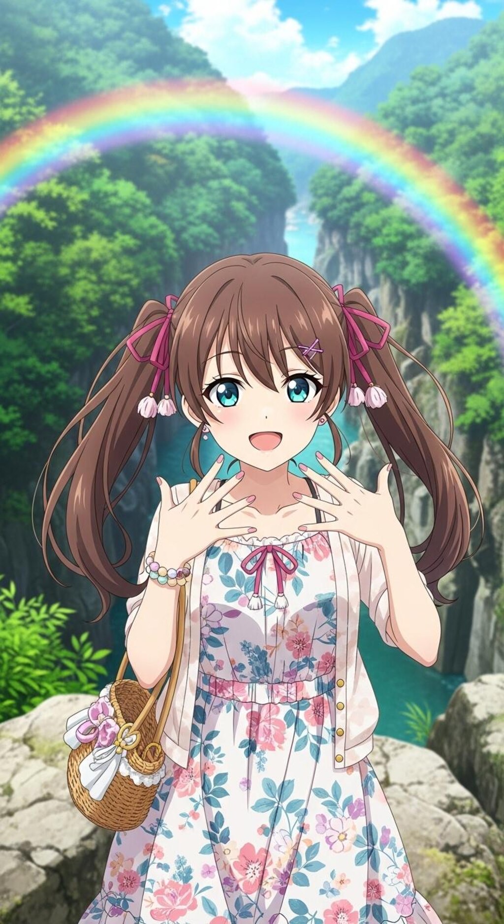 長瀞渓谷と虹とネイル